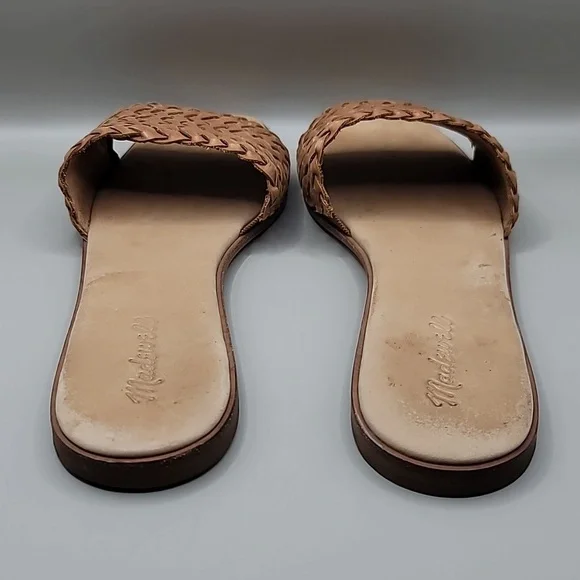 Madewell Lianne Slide Sandals Women's Size 10 Tan Woven Leather Bohemian Casual - Picture 3 of 6